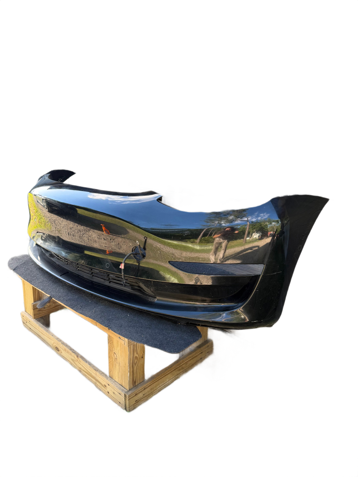 2017-2023 Tesla 3 Front Bumper Cover With Sensor Holes Black
