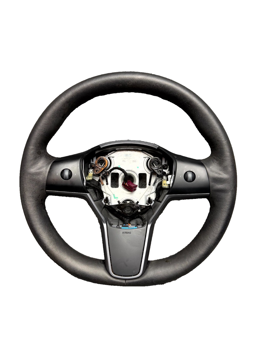 ♦️17-23 TESLA MODEL 3 STEERING WHEEL LEATHER W/ CONTROL SWITCH OEM, 1490214-00-B