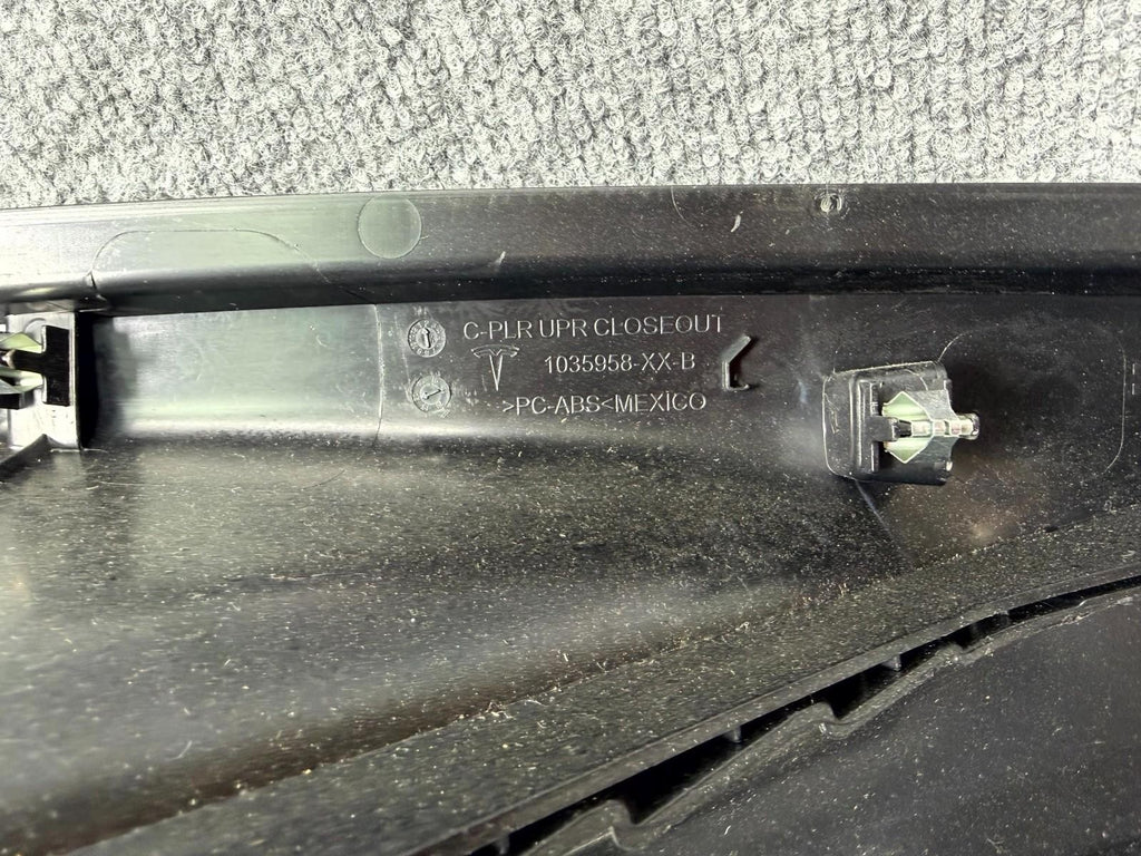 2016-2020 Tesla Model X Rear Left Upper C-Pillar Cover Trim OEM, 1035958-XX-B