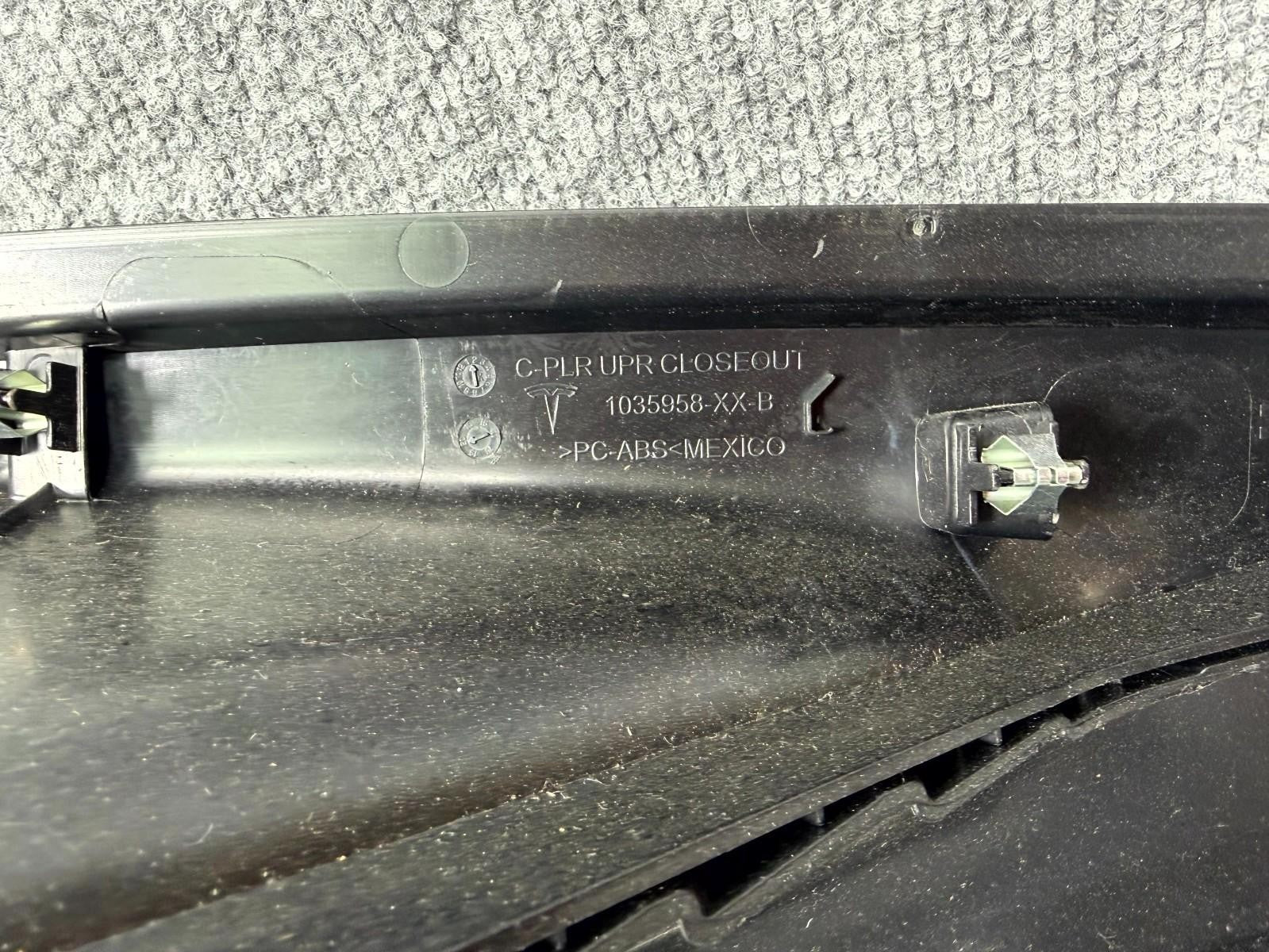 2016-2020 Tesla Model X Rear Left Upper C-Pillar Cover Trim OEM, 1035958-XX-B