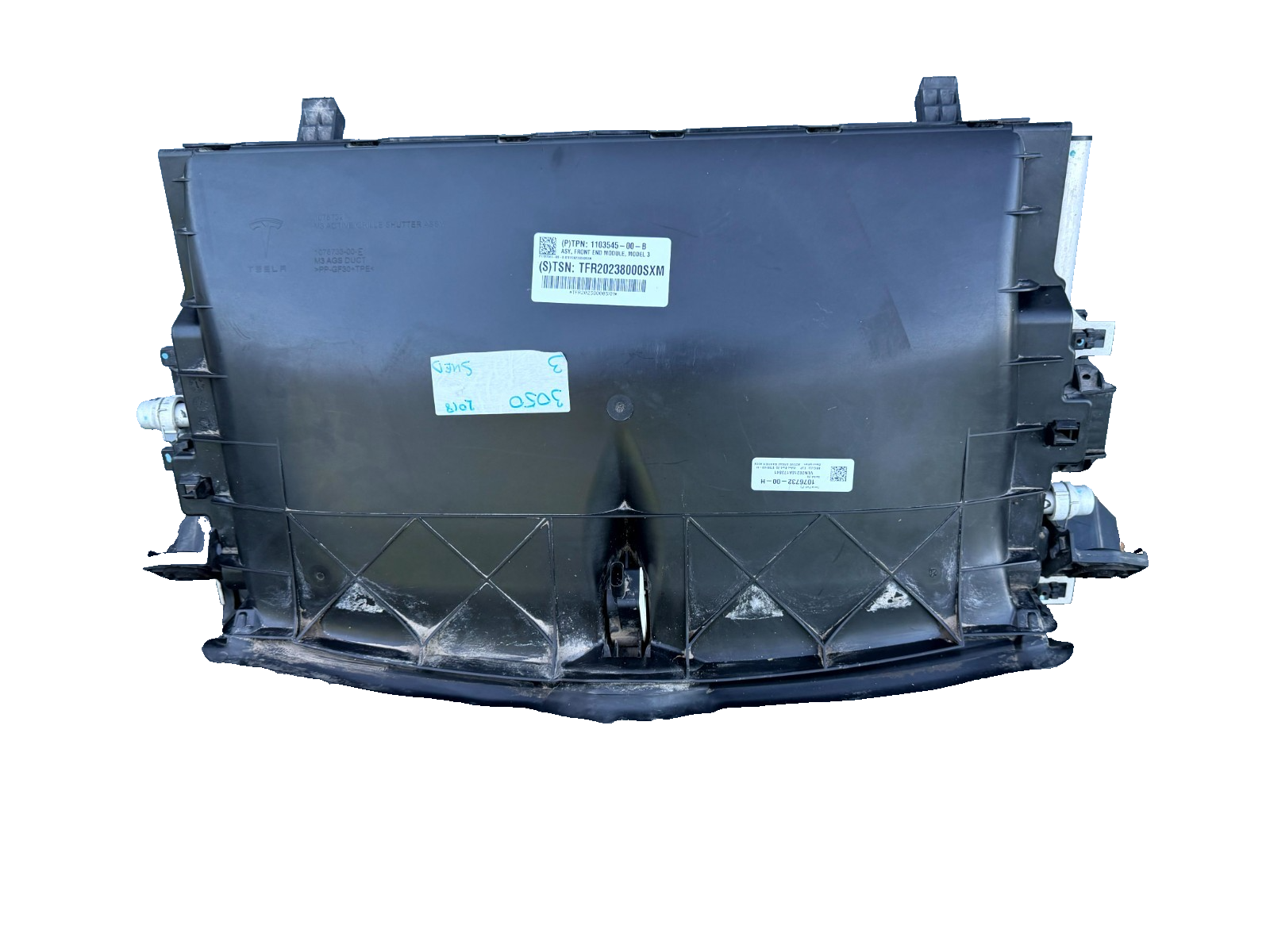♦️17-23 TESLA MODEL 3 FRONT RADIATOR ACTIVE AIR GRILL SHUTTER OEM, 1076732-00-H