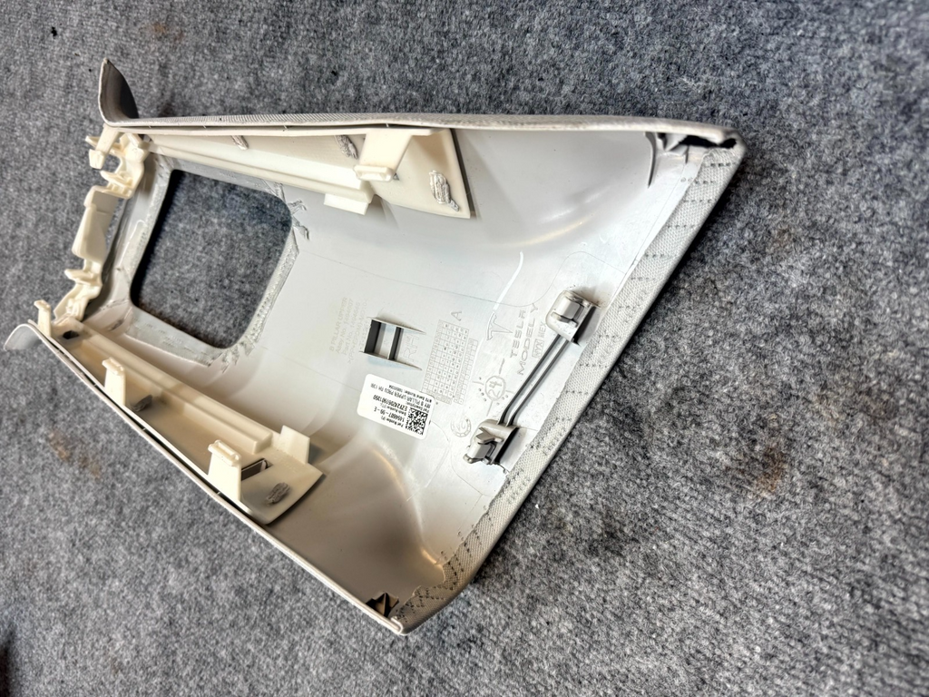 2020 - 2024 TESLA MODEL Y RIGHT SIDE B-PILLAR UPPER TRIM COVER OEM, 1494607-99-E