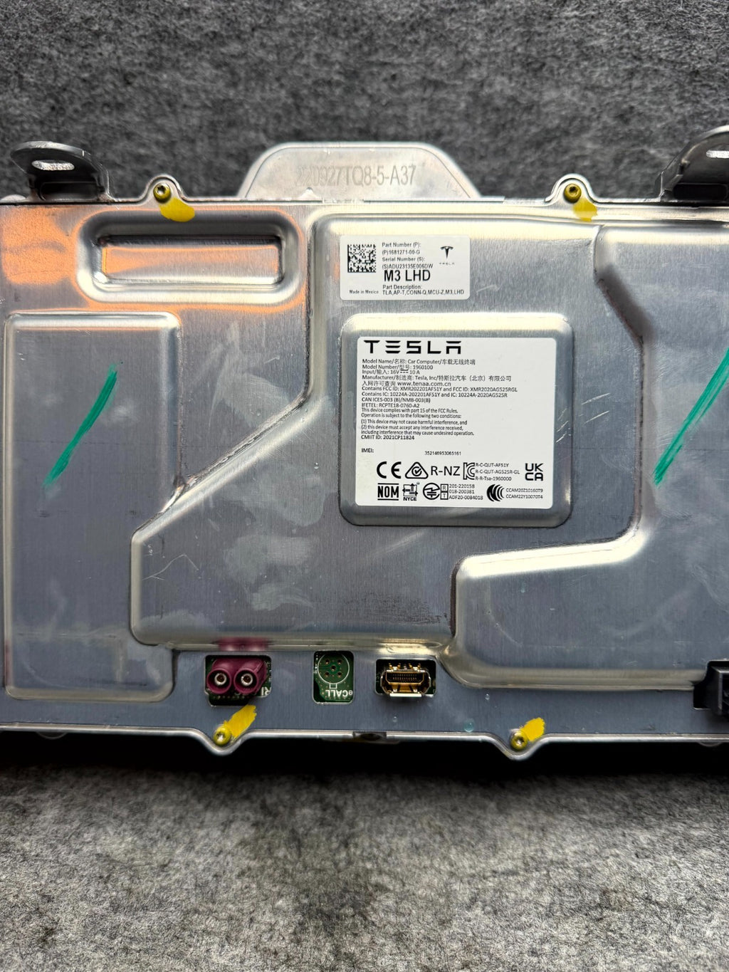 ♦️2017-2023 TESLA MODEL 3 MEDIA COMPUTER CONTROL MODULE AUTOPILOT OEM, 168127100