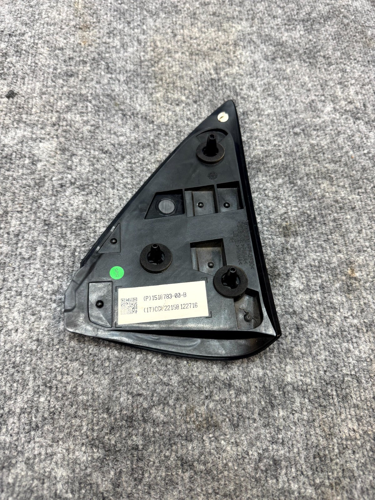 2017-2023 TESLA MODEL 3 RIGHT CHARGE PORT DOOR REFLECTOR & COVER OEM, 151878300G