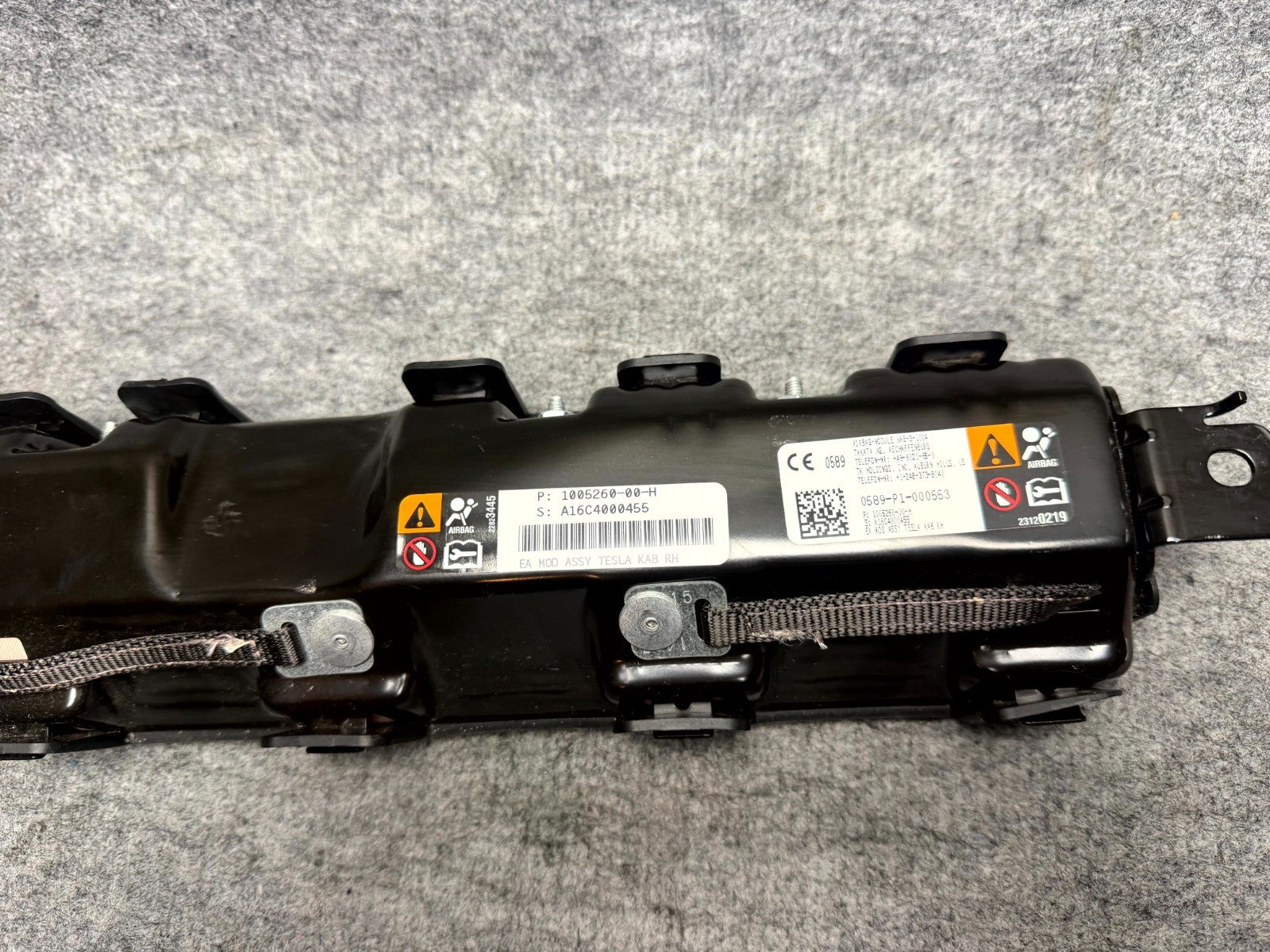 ♦️12-20 TESLA MODEL S FRONT RIGHT SIDE KNEE SAFETY MODULE ASSY OEM, 1005260-00-H