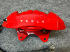 2020-2024 TESLA MODEL Y FRONT LEFT BREMBO BRAKE CALIPER RED OEM, 1188641-00-B