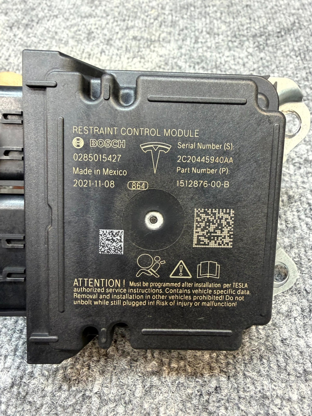 2020 - 2024 TESLA MODEL Y DIAGNOSTIC COMPUTER MODULE UNIT OEM, 1512876-00-B