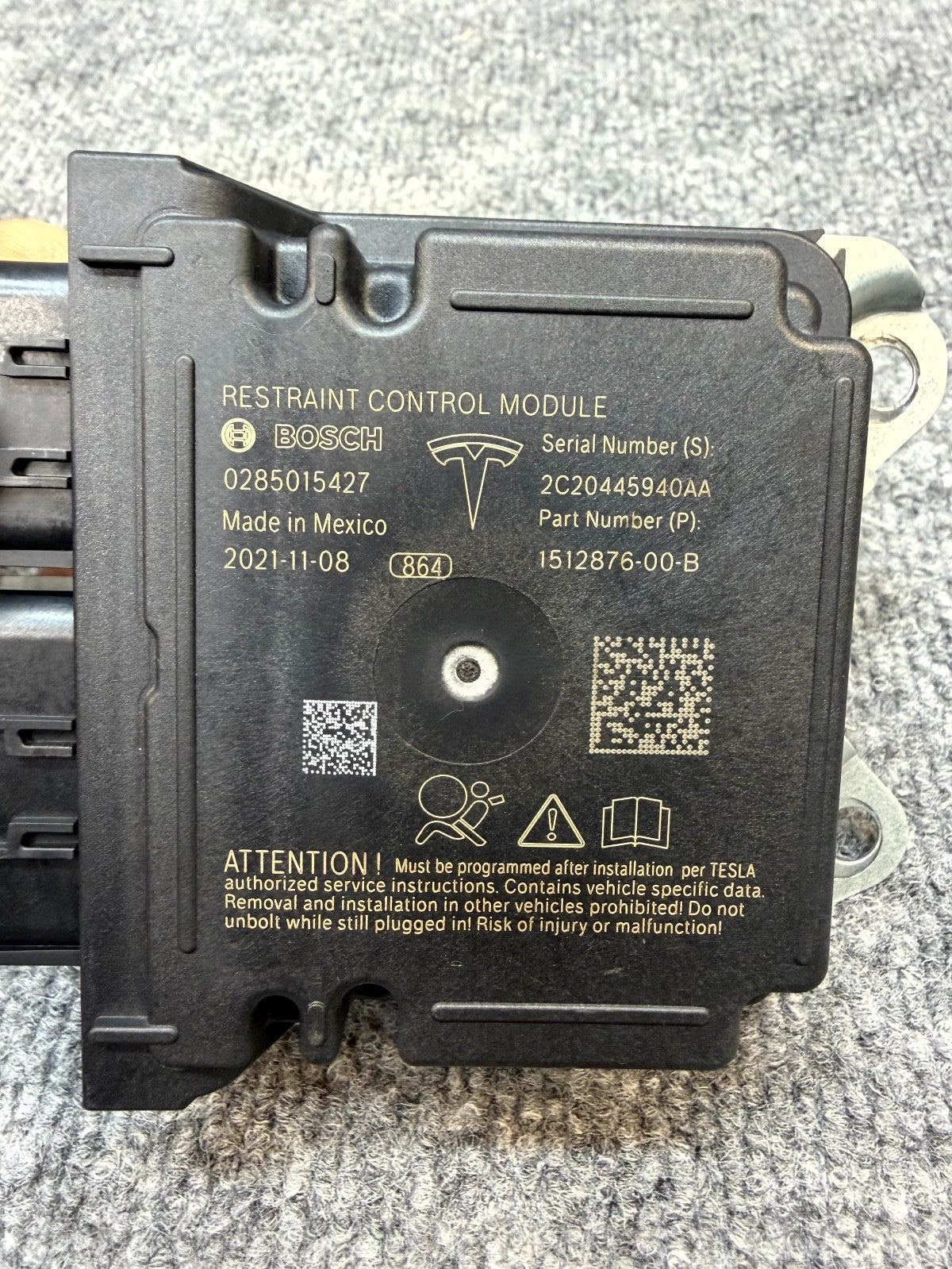 2020 - 2024 TESLA MODEL Y DIAGNOSTIC COMPUTER MODULE UNIT OEM, 1512876-00-B