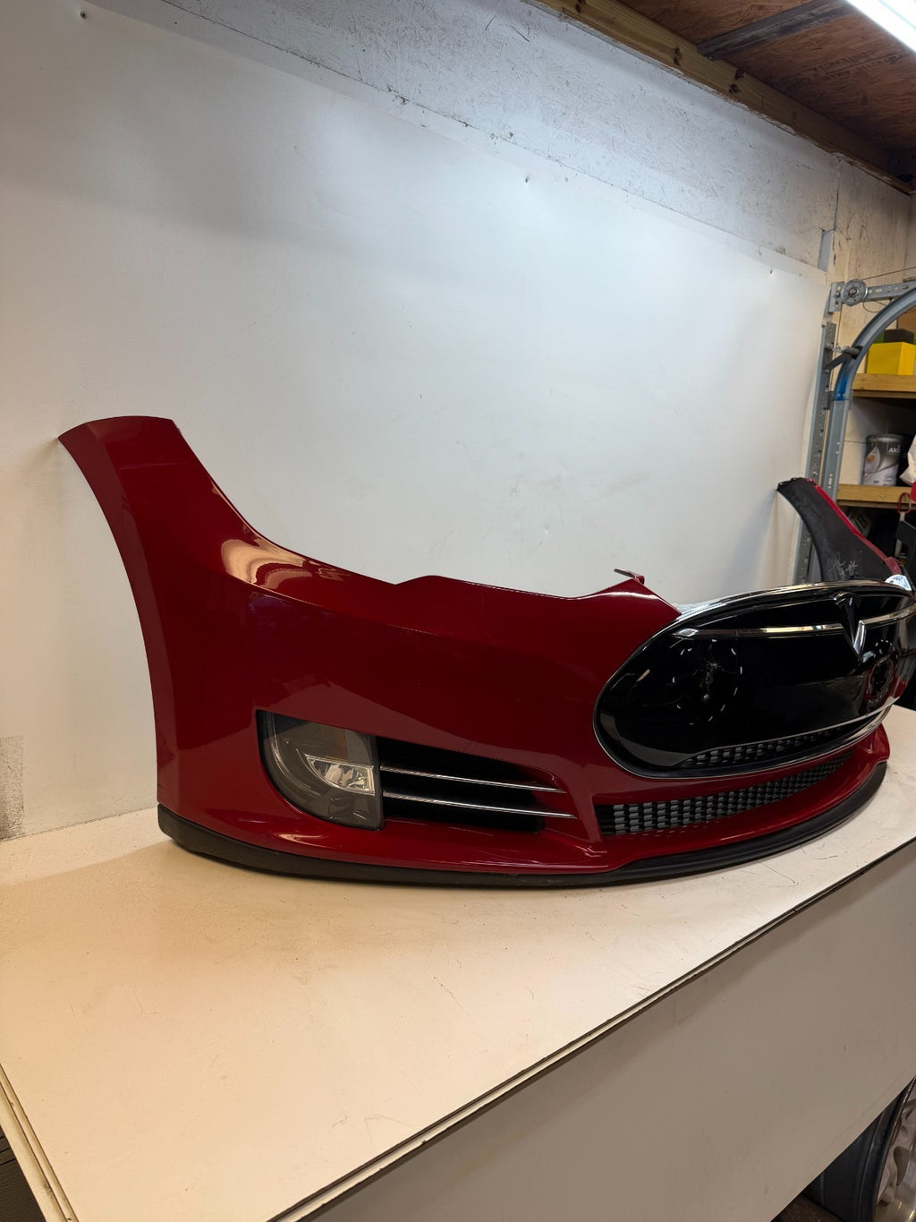 2012-2016 Tesla Model S Front Bumper Cover Complete W/ Lights OEM 1017415-00-C