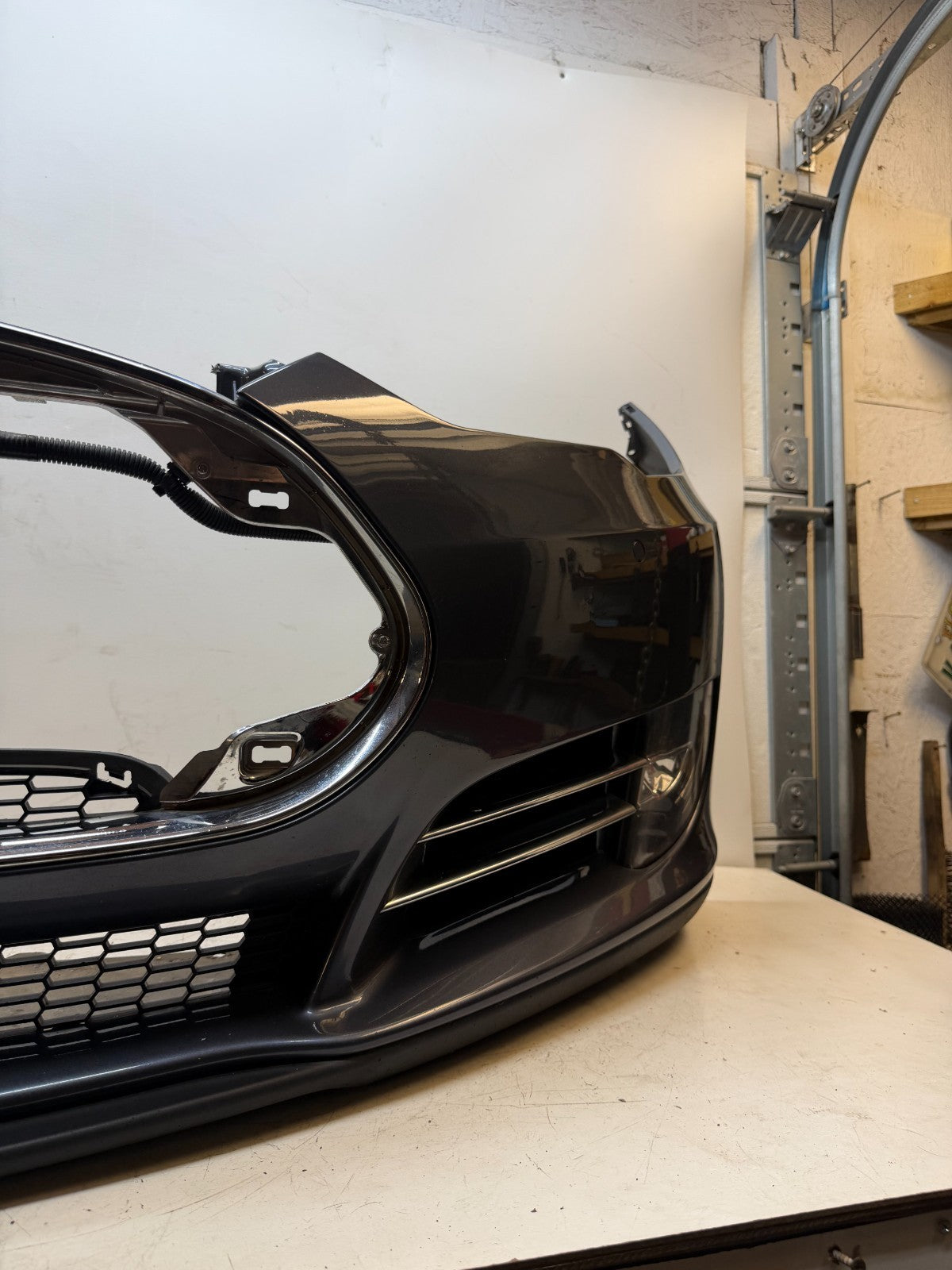 2012-2016 Tesla Model S Front Bumper Cover Complete W/ Lights OEM