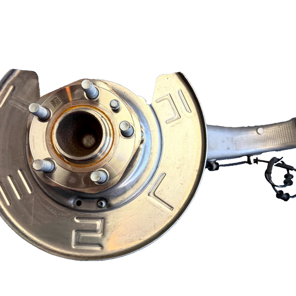 17-23 TESLA MODEL 3 FRONT RIGHT SPINDLE KNUCKLE HUB & SHIELD OEM, 1044122-00-E
