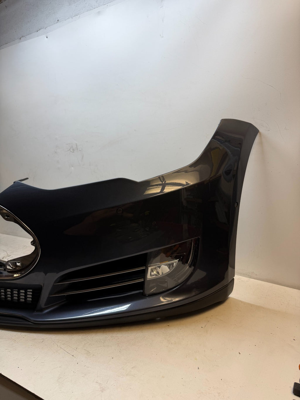 2012-2016 Tesla Model S Front Bumper Cover Complete W/ Lights OEM