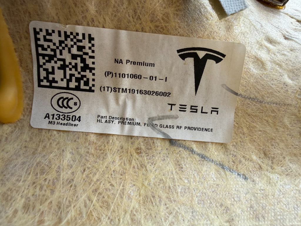 2017 - 2023 TESLA MODEL 3 ROOF SUNROOF HEADLINER TRIM COVER OEM 1101060-01-I