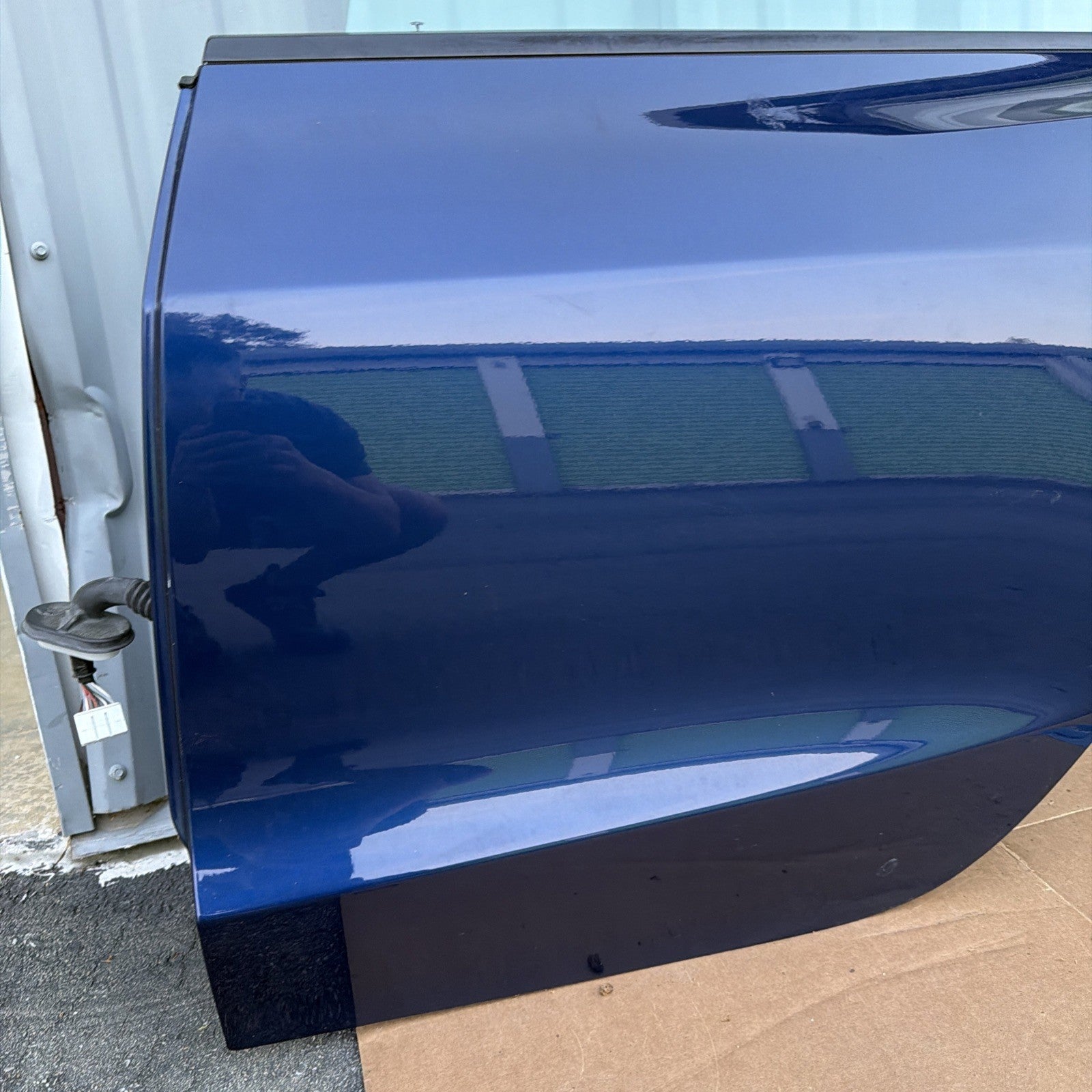 21-23 OEM Tesla Model 3 Rear Left Driver Side Door Shell Panel COMPLETE BLUE