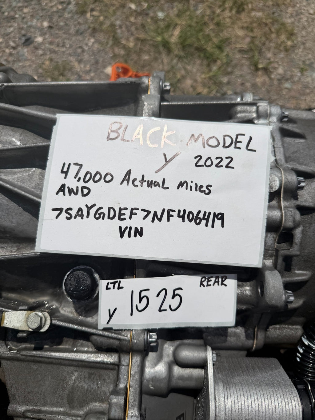 2022 Tesla Model Y Rear Drive Unit Motor Subframe Suspension Complete