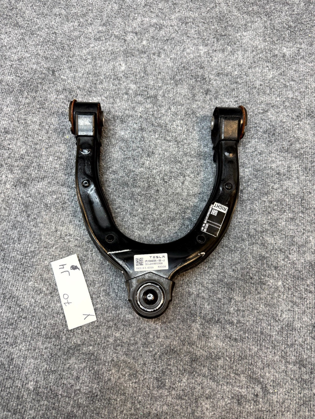 2020 - 2024 TESLA MODEL Y FRONT RIGHT UPPER CONTROL ARM OEM, 1044326-00-J