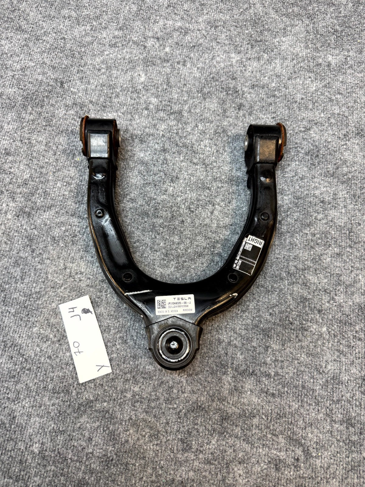 2020 - 2024 TESLA MODEL Y FRONT RIGHT UPPER CONTROL ARM OEM, 1044326-00-J
