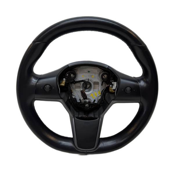 2016-2020 Tesla Model 3 Y Steering Wheel Leather Black 1085682-00-B