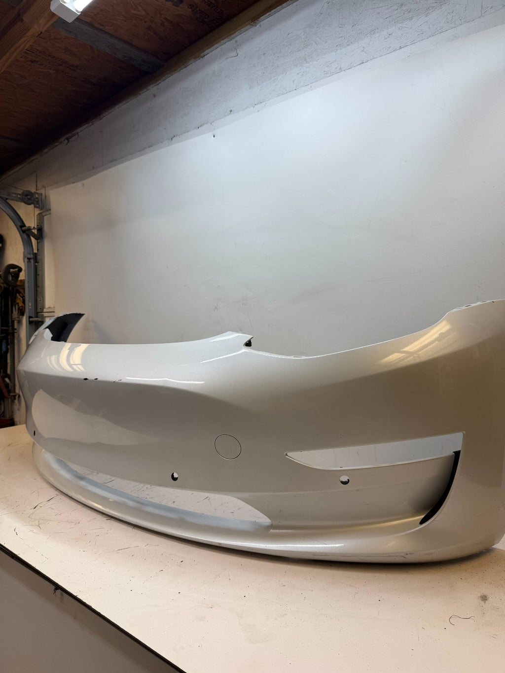 2017-2023 Tesla Model 3 Front Bumper Cover Panel w/ Park Sensor Hole Assembly
