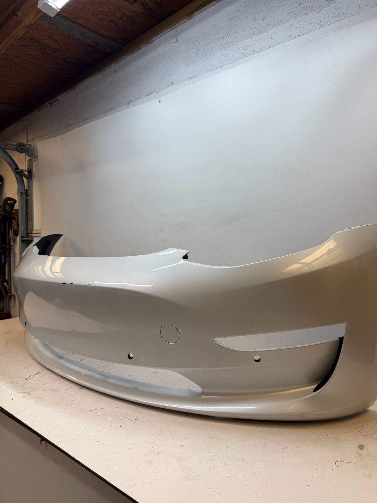 2017-2023 Tesla Model 3 Front Bumper Cover Panel w/ Park Sensor Hole Assembly