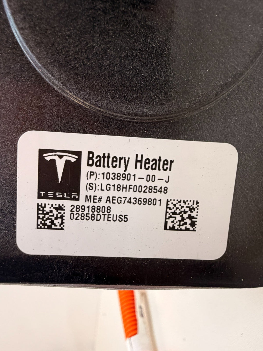 2012-2020 Tesla Model S Electric Battery Heater w/ Wire Harness 1038901-00-J