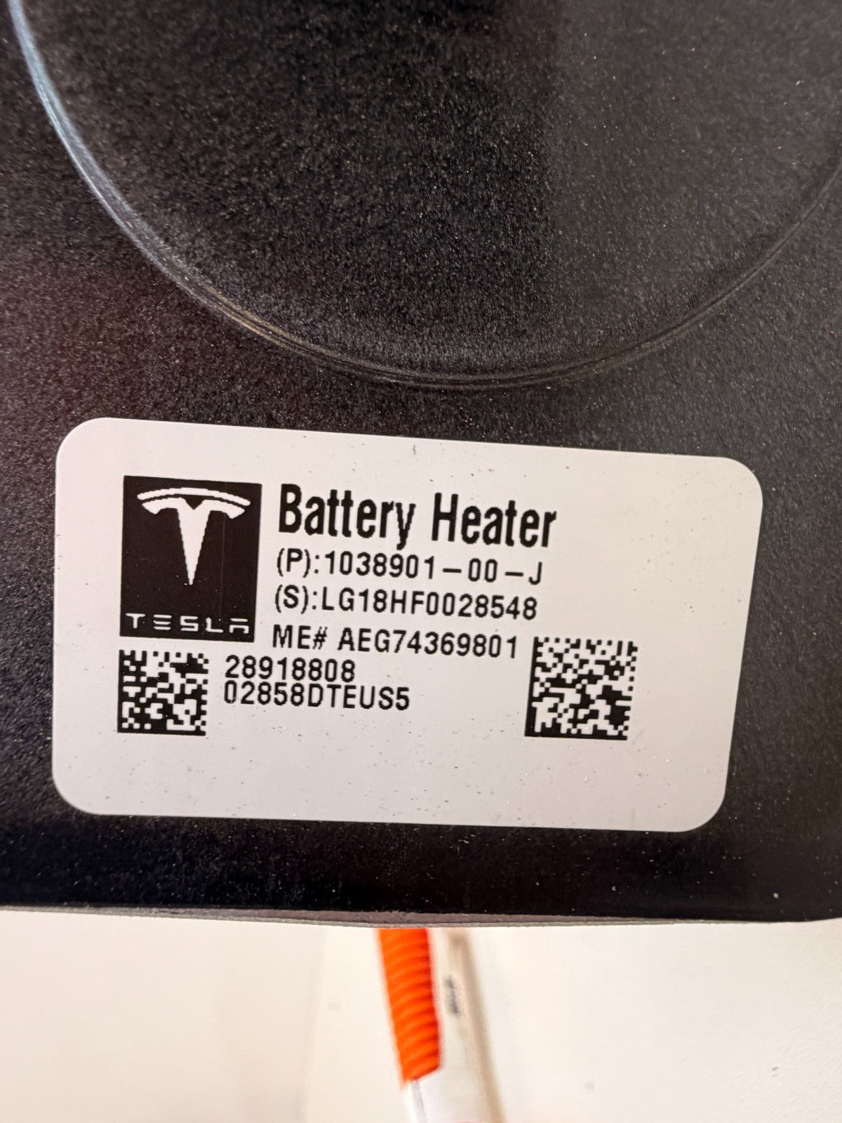 2012-2020 Tesla Model S Electric Battery Heater w/ Wire Harness 1038901-00-J