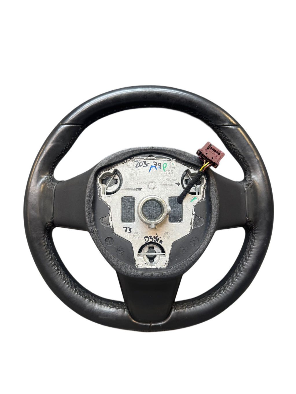 2017-2023 Tesla Model 3 Y Steering Wheel Leather Black 1085682-00-B