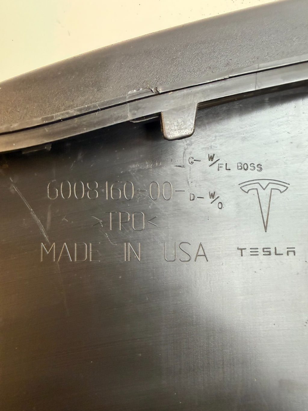 2012-15 Model S Front Bumper Lower Valance Shield Skid Plate Cover 6008160-00-D