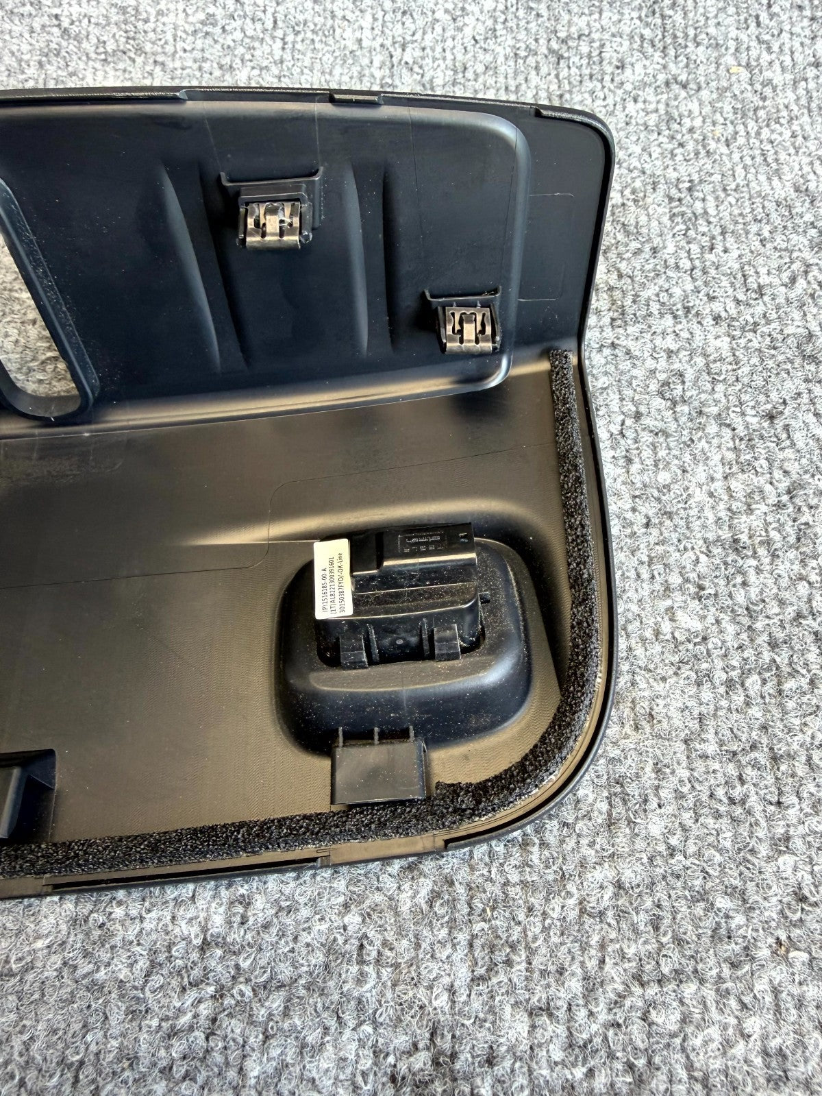 2017-2023 TESLA MODEL 3 FRONT TRUNK CLOSEOUT SWITCH TRIM COVER OEM, 1555579-00-B