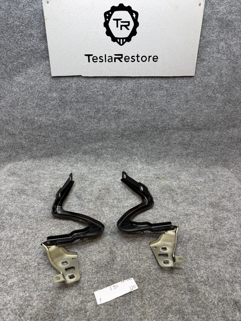 2020-2024 TESLA MODEL Y FRONT RIGHT & LEFT SIDE HOOD HINGE SET OEM, 1496268-00-C