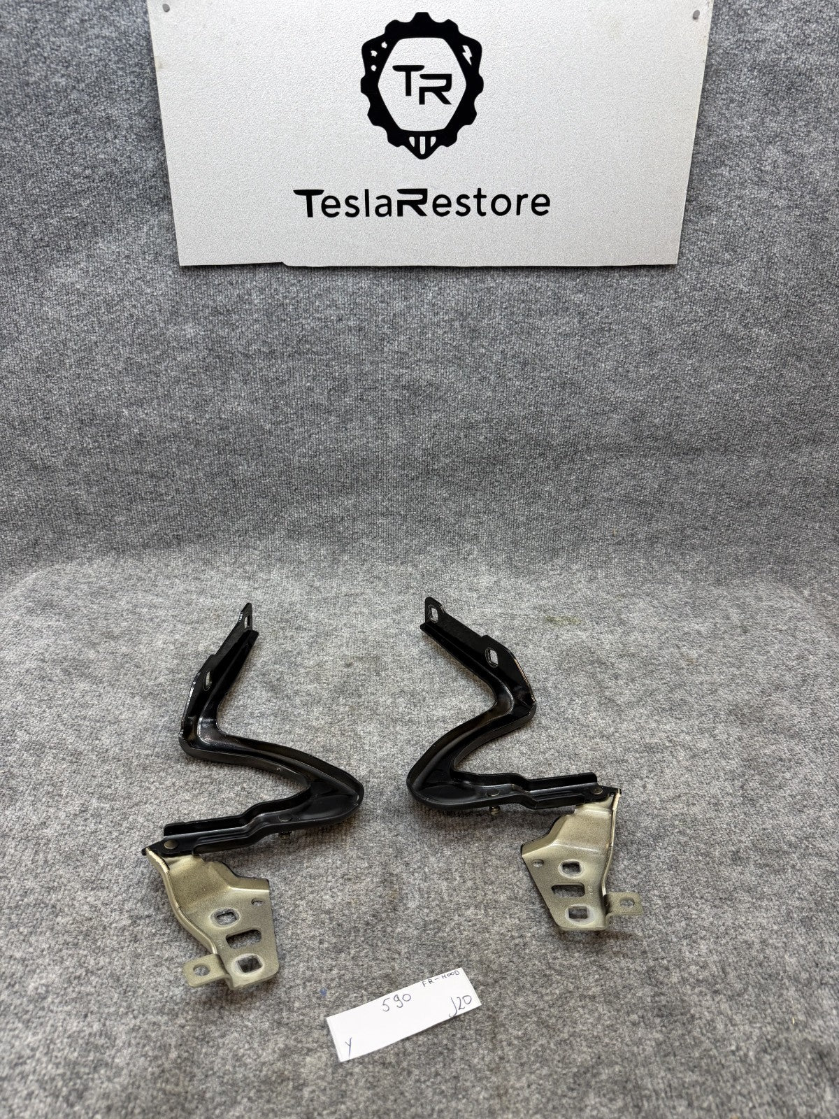2020-2024 TESLA MODEL Y FRONT RIGHT & LEFT SIDE HOOD HINGE SET OEM, 1496268-00-C