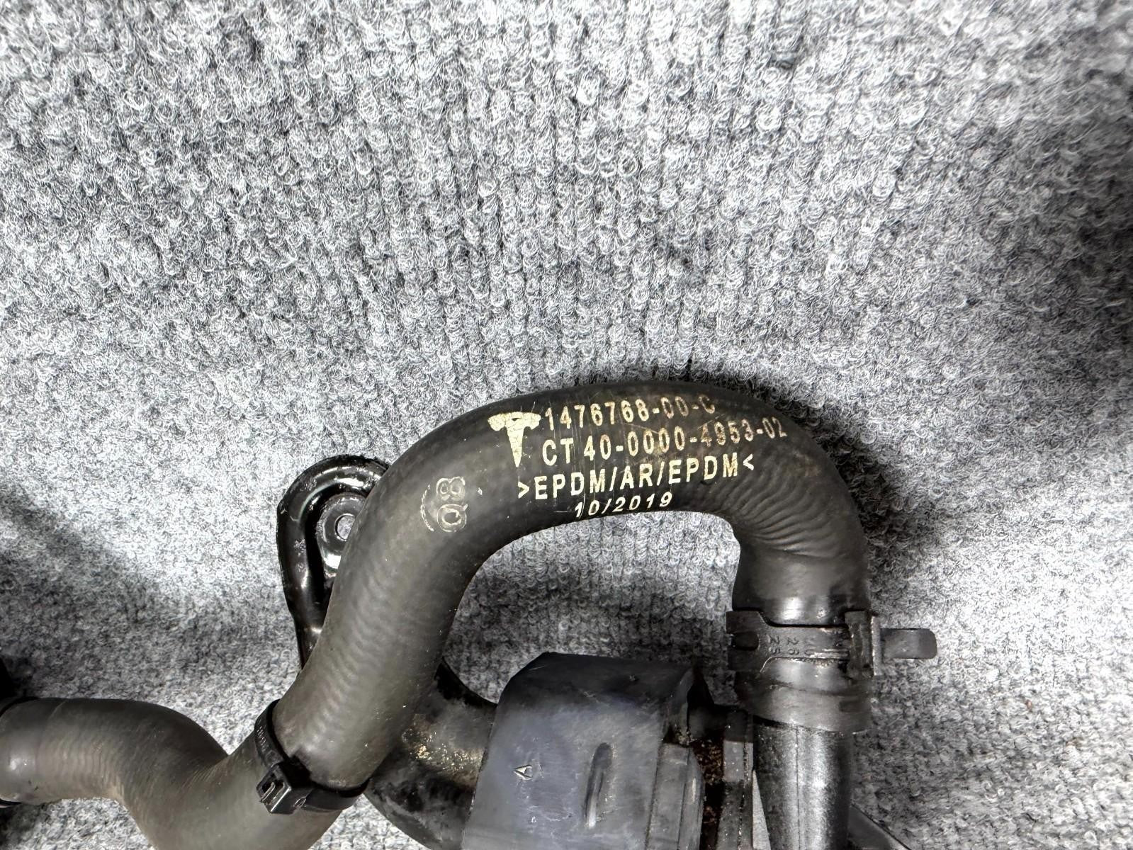 2016-2020 Tesla Model X Right Side Cooling Pump Hose W/ Tube OEM, 1037327-00-G