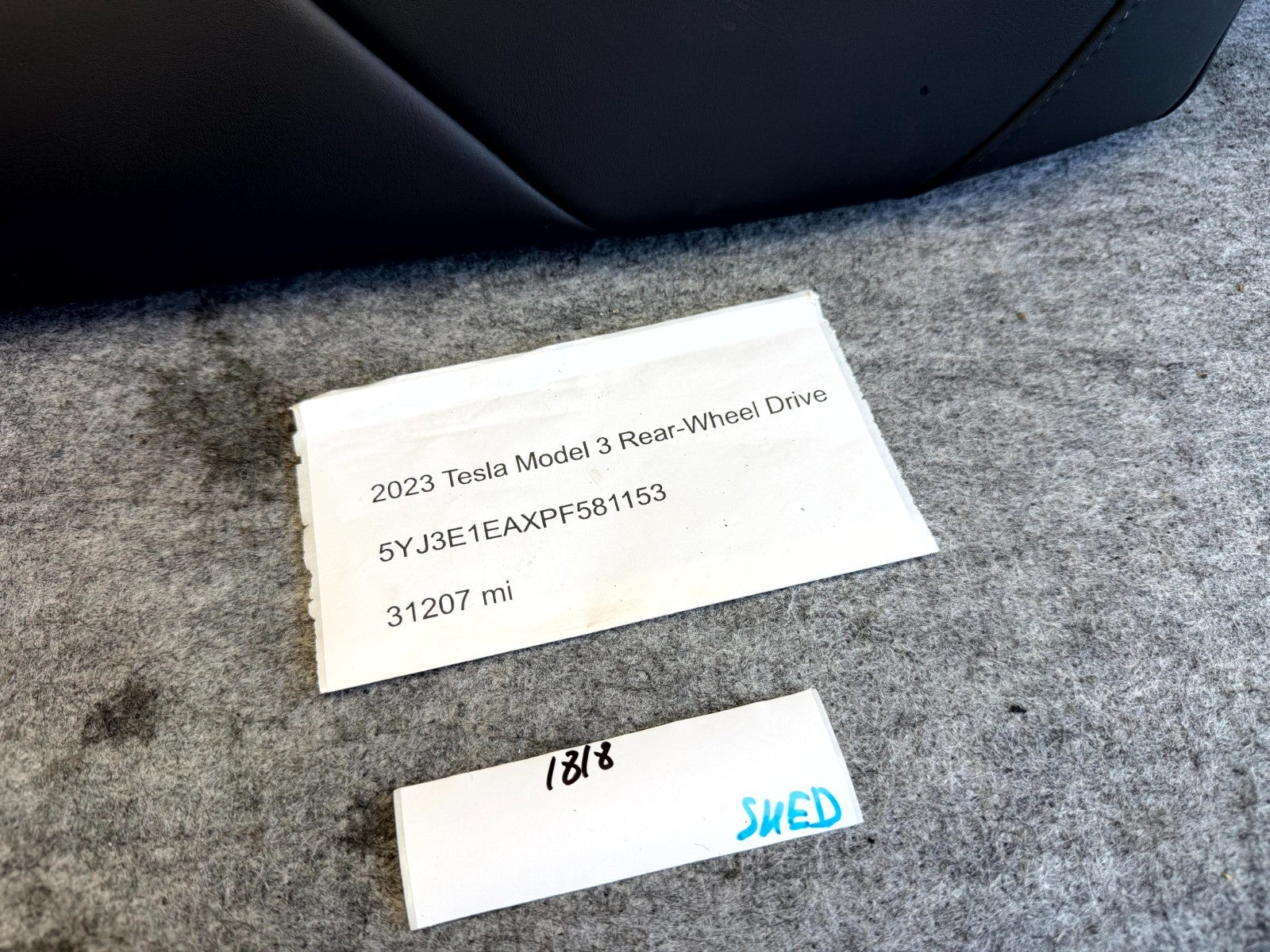 ♦️2017-2023 TESLA MODEL 3 REAR RIGHT UPPER SEAT CUSHION LEATHER OEM, 1455036-00