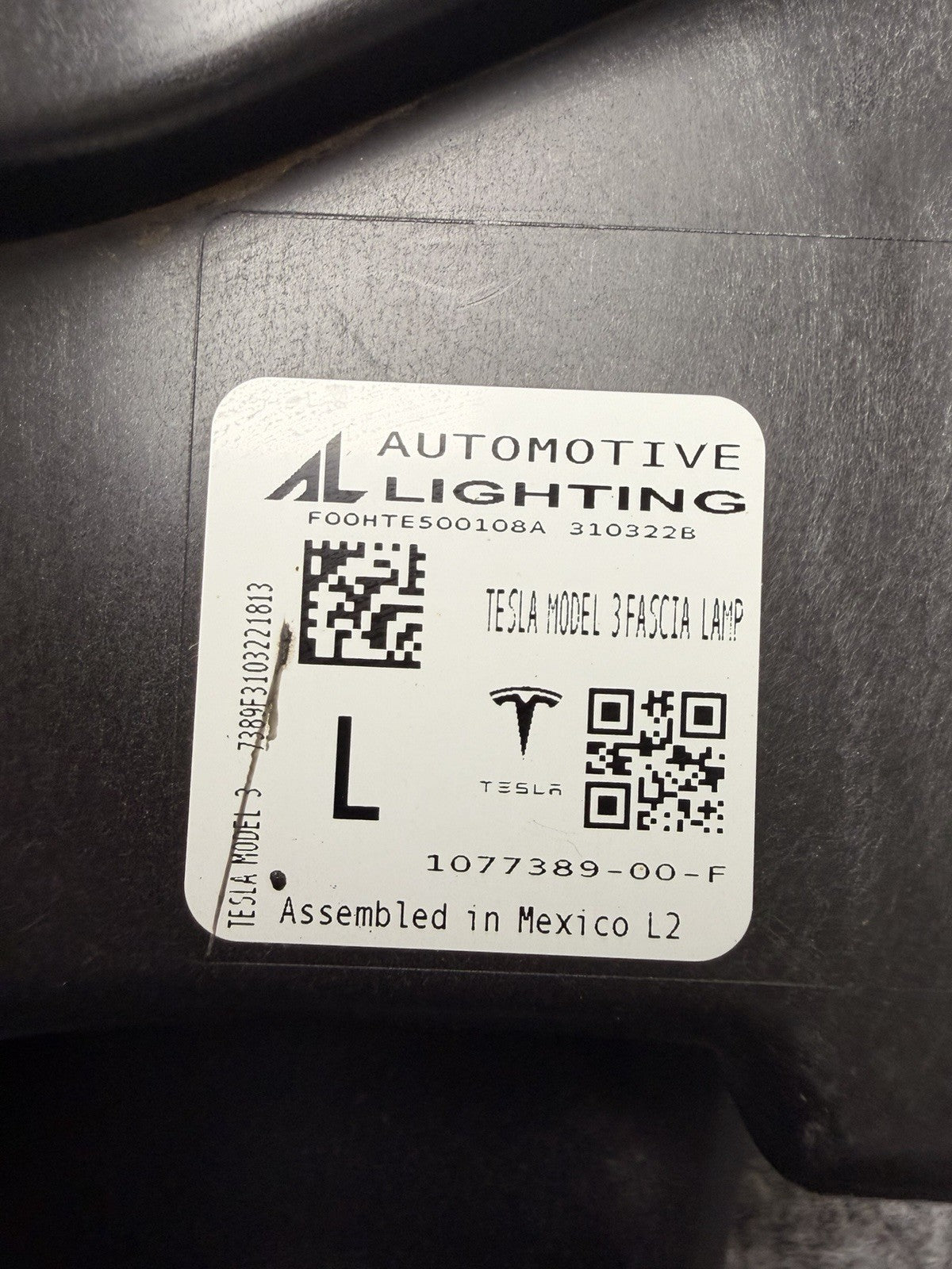 OEM 2017-2023 Tesla Model 3 Left Front LED Fog Light Lamp 2 Pin 1077389-00-F