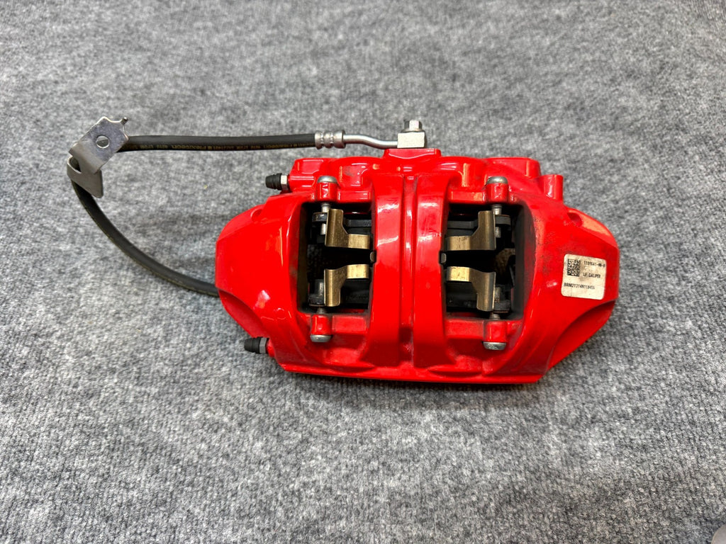 2020-2024 TESLA MODEL Y FRONT LEFT BREMBO BRAKE CALIPER RED OEM, 1188641-00-B