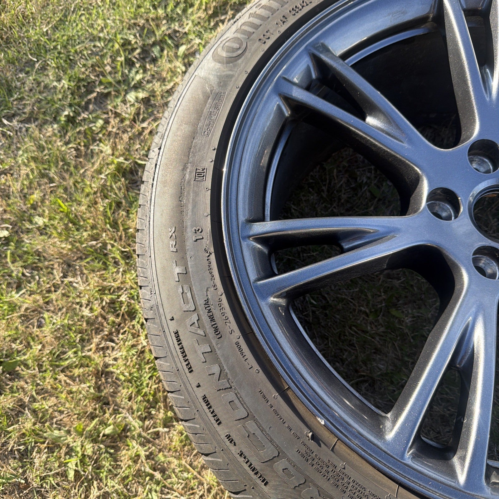 Tesla Model Y 2024 2025 19" Grey Gemini Rim Wheel Continental Tire W/OEM TPMS
