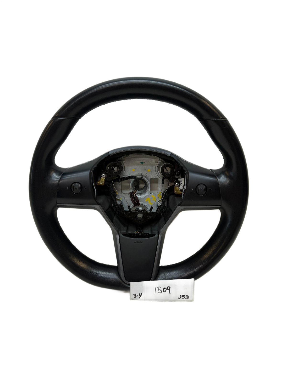 2016-2020 Tesla Model 3 Y Steering Wheel Leather Black 1085682-00-B