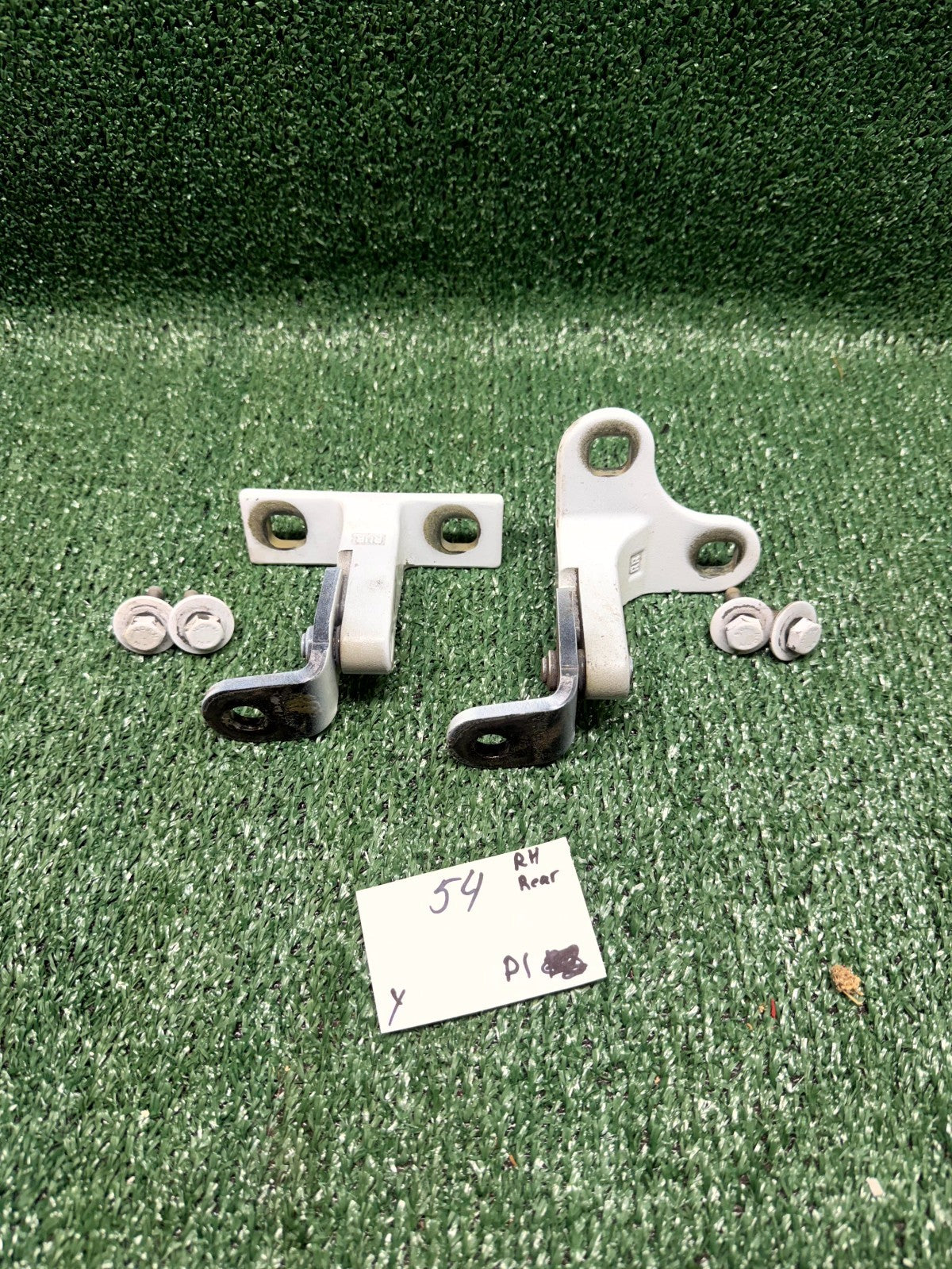 ♦️20-23 TESLA MODEL Y REAR LEFT & RIGHT DOOR UPPER HINGE SET OEM, 1497499-00-B