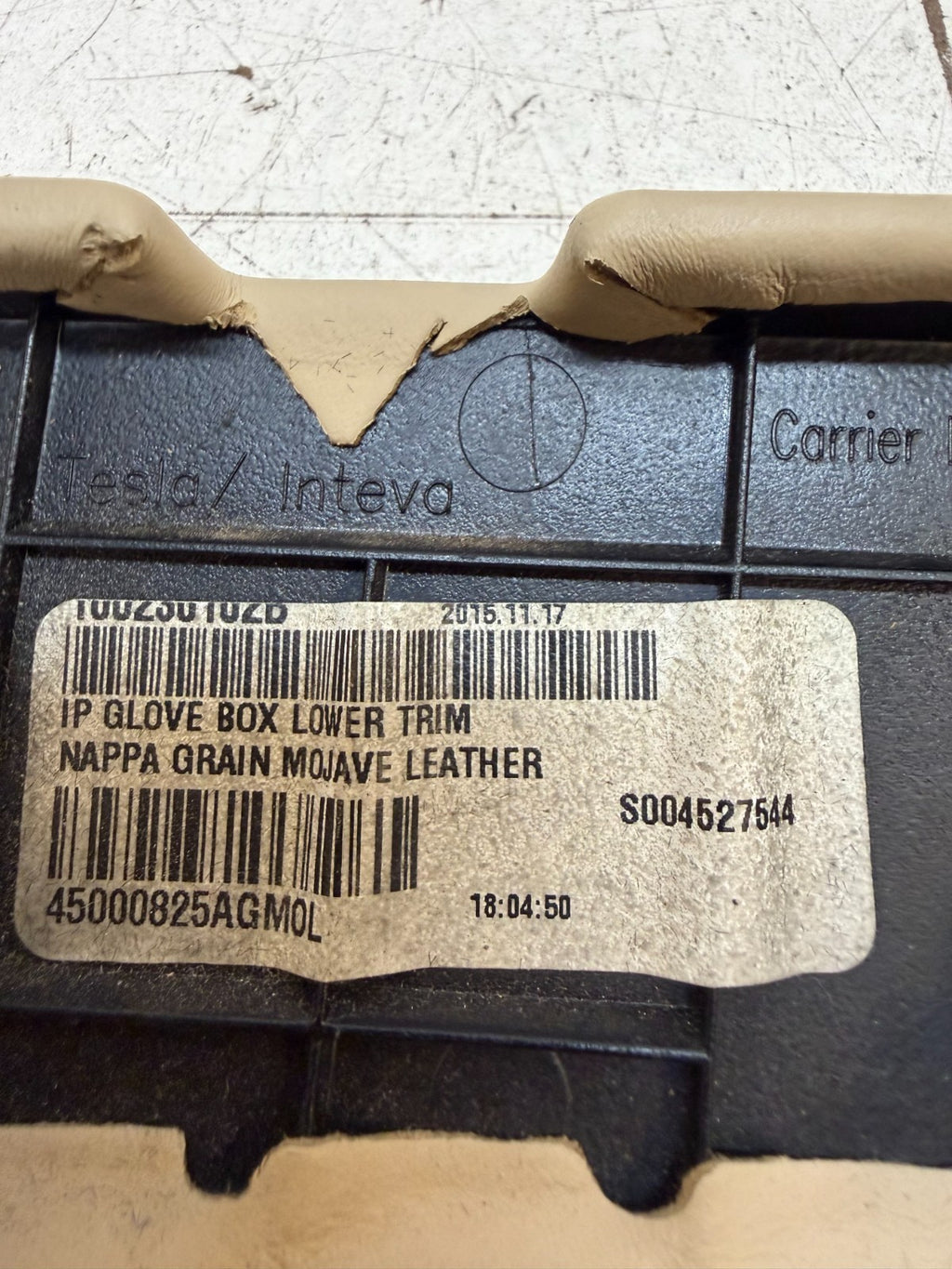 2012-2020 Model X IP Dash Lower Glove Box Compartment Trim Cover 1002302-00-A