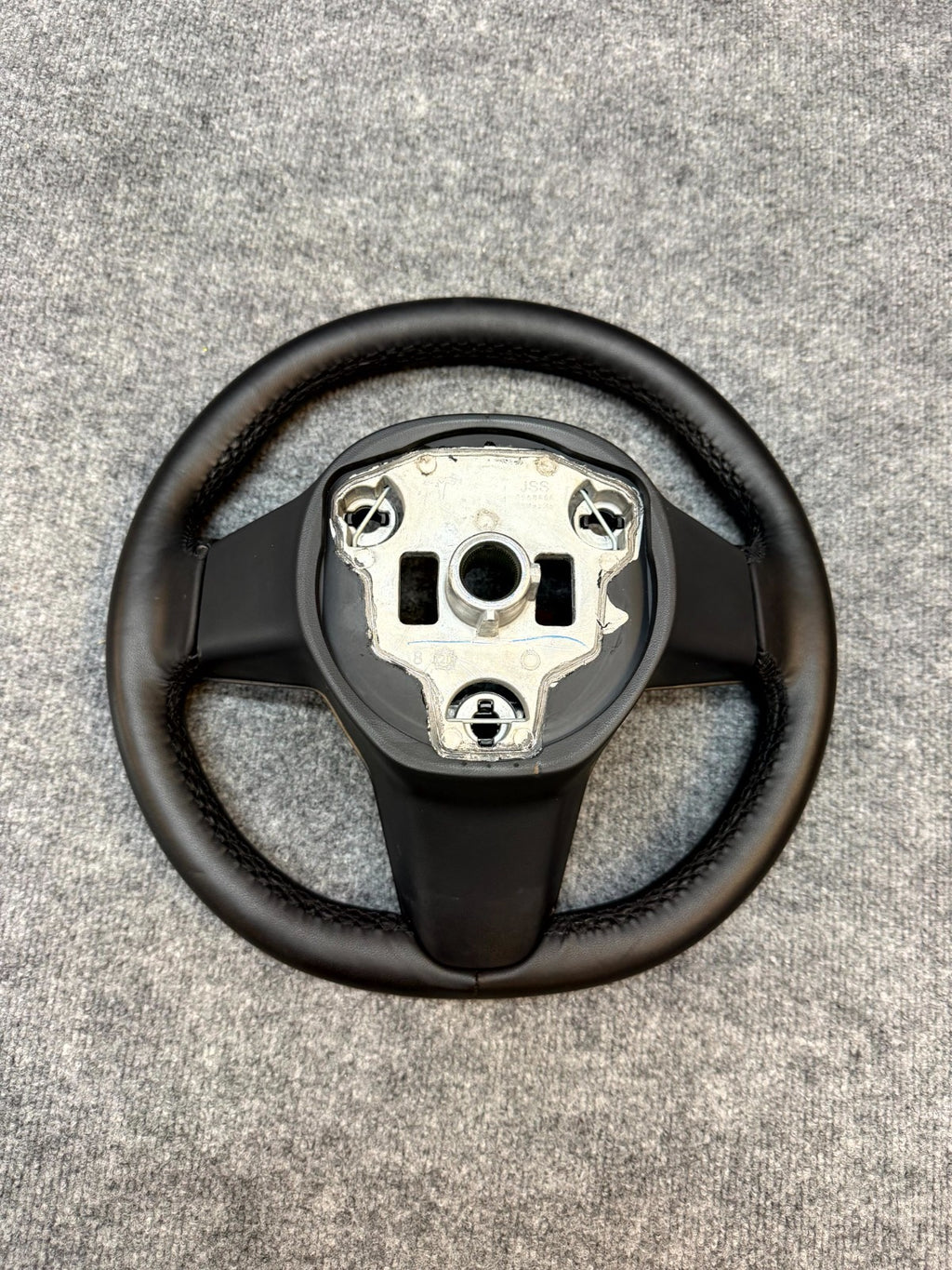 2020 - 2024 TESLA MODEL Y HEATED LEATHER STEERING WHEEL BLACK OEM, 1490214-00-B
