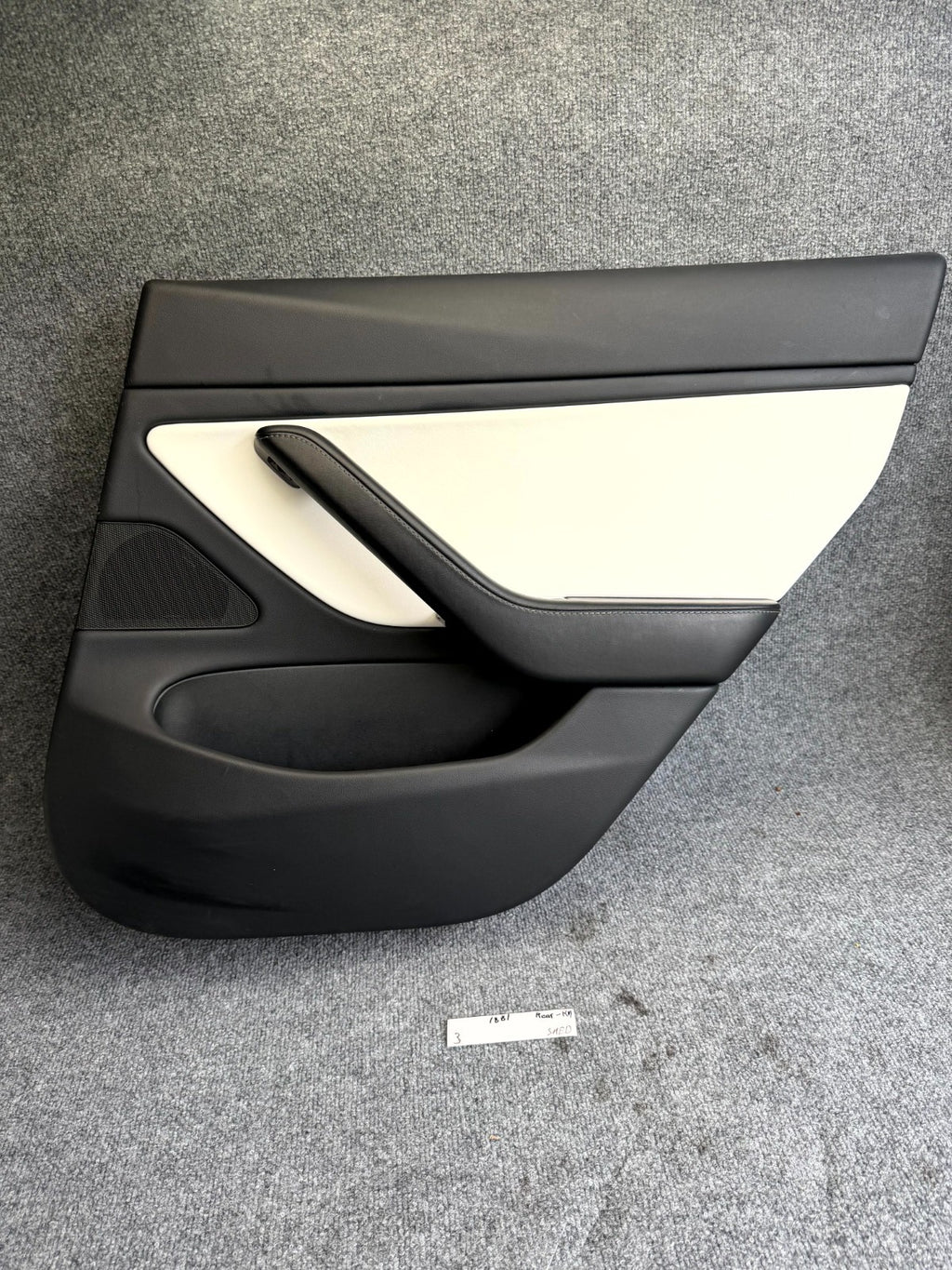 2017-2023 TESLA MODEL 3 REAR RIGHT SIDE DOOR TRIM PANEL BLACK OEM, 1105096-00-E