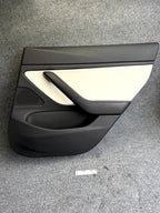 2017-2023 TESLA MODEL 3 REAR RIGHT SIDE DOOR TRIM PANEL BLACK OEM, 1105096-00-E